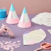 Bright Creations Party Hats Blank White Cone - 50 Count, 6 in, Pre-strung Elastic - Birthday Hats & Celebration Decor view 2