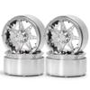 4Pcs 2.2" Beadlock Wheels Rims for 1/10 RC Axial Wraith SCX10 II TRX4 Crawler Car, Black+Silver view 1