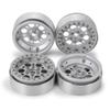 4Pcs 2.2" Beadlock Wheels Rims for 1/10 RC Axial Wraith SCX10 II TRX4 Crawler Car, Black+Silver view 3