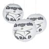 Fun Express - Congrats Grad White Paper Lanterns for Graduation - Party Decor - Hanging Decor - Lanterns - Graduation - 6 Pieces view 1