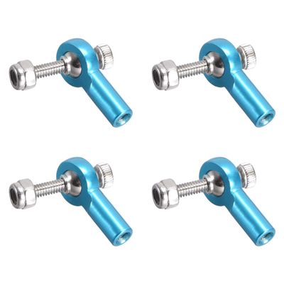 uxcell 4 PCS M2/2mm 15mm Linkage Rod End Tie Rod End Ball Head Joint Adapter Blue for RC Crawler Boat