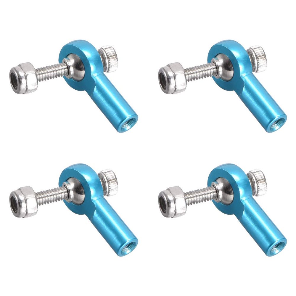 uxcell 4 PCS M2/2mm 15mm Linkage Rod End Tie Rod End Ball Head Joint Adapter Blue for RC Crawler Boat