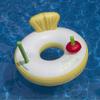 41" Yellow and White Pia Colada Inflatable Swimming Pool Inner Tube Ring Float view 4