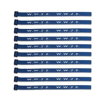 (10) Pack - W.W.J.D. Bracelets - 22 Individual Colors To Choose From - (Dark Blue)