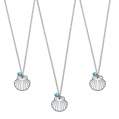 Fun Express - Shell Shaped Enamel Charm Necklace - Jewelry - Necklaces - Necklaces - Novelty - 12 Pieces