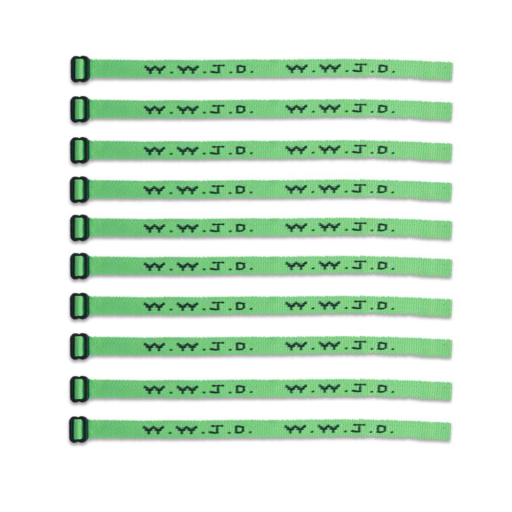 (10) Pack - W.W.J.D. Bracelets - 22 Individual Colors To Choose From - (Green)