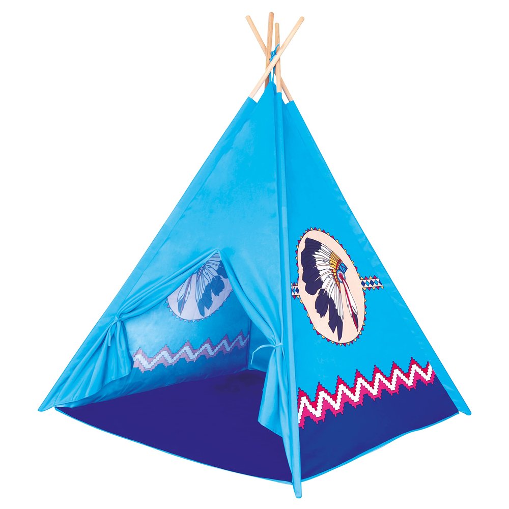 Bino Unisex-Baby 82818 Spielzelt TeePee, blau, one size