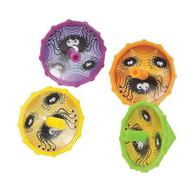 Fun Express - Spider Spin Tops for Halloween - Toys - Value Toys - Tops - Halloween - 72 Pieces