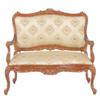 Dollhouse Miniature Louis XV Rococo Settee, Walnut Finish #JJ07014WN view 1