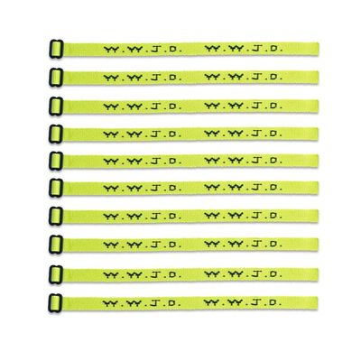 (10) Pack - W.W.J.D. Bracelets - 22 Individual Colors To Choose From - (Yellow)