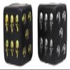 Ebros Oversized Large Decorative 2.25"High Cube Silver And Gold Skull Face Gaming Dice Set of 2 In Matte Black Finish As Ossuary Macabre Spooky Halloween Decor Sculpture Of Graveyard Skulls Skeletons view 1