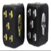 Ebros Oversized Large Decorative 2.25"High Cube Silver And Gold Skull Face Gaming Dice Set of 2 In Matte Black Finish As Ossuary Macabre Spooky Halloween Decor Sculpture Of Graveyard Skulls Skeletons view 3