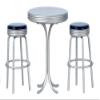 Dollhouse Miniature Tall Table W/2 Stools, Black #T5915 view 1
