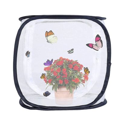 Outdoor Foldable Cage Fine Mesh Stops - 5 Mesh Panels for Air - with Large Zipper Opening - Clear Window Panel for Easy Viewing