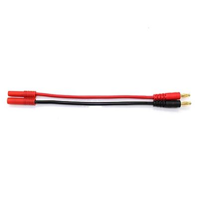 Gimax 50pcs/lot 4.0 banana plug with jacket to turn 4.0MM 14AWG 150MM To 4mm Banana Plug/Connector for RC Part