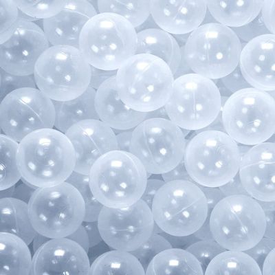 PlayMaty Clear Ball Pool Pit Balls - 100pcs Phthalate Free BPA Free Plastic Ocean Balls for Kids Fun Toys for Playhouse Play Tent Playpen Pool (2.16)