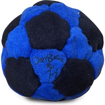 DIRTBAG 32 Panel Footbag, Flying Clipper Original Design, Sand Filled, Premium Quality, Machine Washable - Blue/Black.