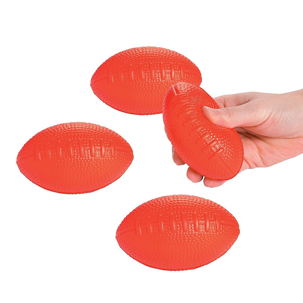 Fun Express - Red School Spirit Foam Football - Toys - Balls - Kick Balls - 12 Pieces
