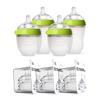 Comotomo Baby Bottle Bundle, Green, (7 Piece Set) view 1