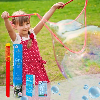 Giant Bubble Wand - Bubble Wands, Bubbles for Kids, Big Bubble Wand Huge Rope, 1 Pack Giant Bubble Wands + Bubble Solution Powder Makes 1 Gallon, Outdoor Summer Fun