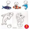 Baker Ross Sealife Super Shrink Paper Keyrings (Pack of 8) AW393, White Shrink Paper for Kids to Decorate view 1