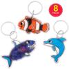 Baker Ross Sealife Super Shrink Paper Keyrings (Pack of 8) AW393, White Shrink Paper for Kids to Decorate view 4