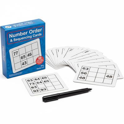 Fun Express Number Order & Sequencing Cards - 50 Pieces - Educational and Learning Activities for Kids