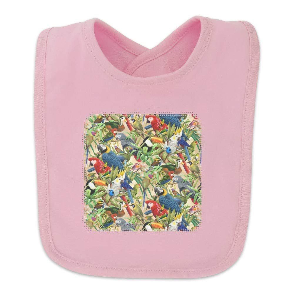 Tropical Birds Parrot Macaw Toucan Pattern Baby Bib