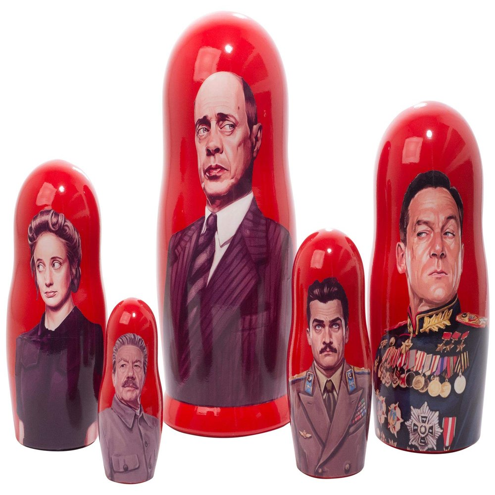 Golden Cockerel The Death of Stalin Russian Nesting Doll 5 pc./8" IFC Films Movie Matryoshka Babushka Made in Russia