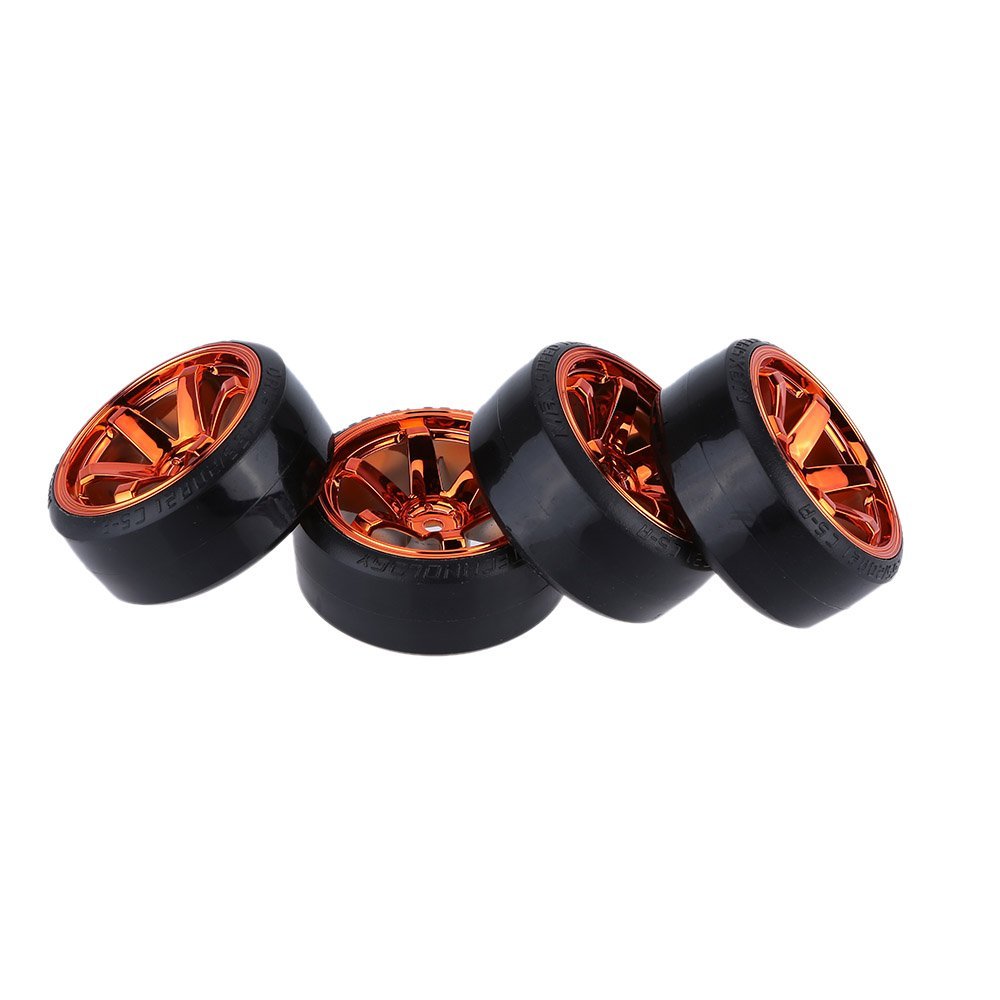 Goolsky 4Pcs 1/10 Drift Car Tires Hard Tyre for Traxxas HSP Tamiya HPI Kyosho On-Road Drifting Car