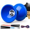 MAGICYOYO Pro Triple Bearing Diabolo Medium Size 5 Blue Chinese Yoyo Toy with 2 Pair Carbon Sticks+ 2 Extra Strings +1 Net Bag, High Performance Chinese Yoyo Diabolo Skill Toy view 1