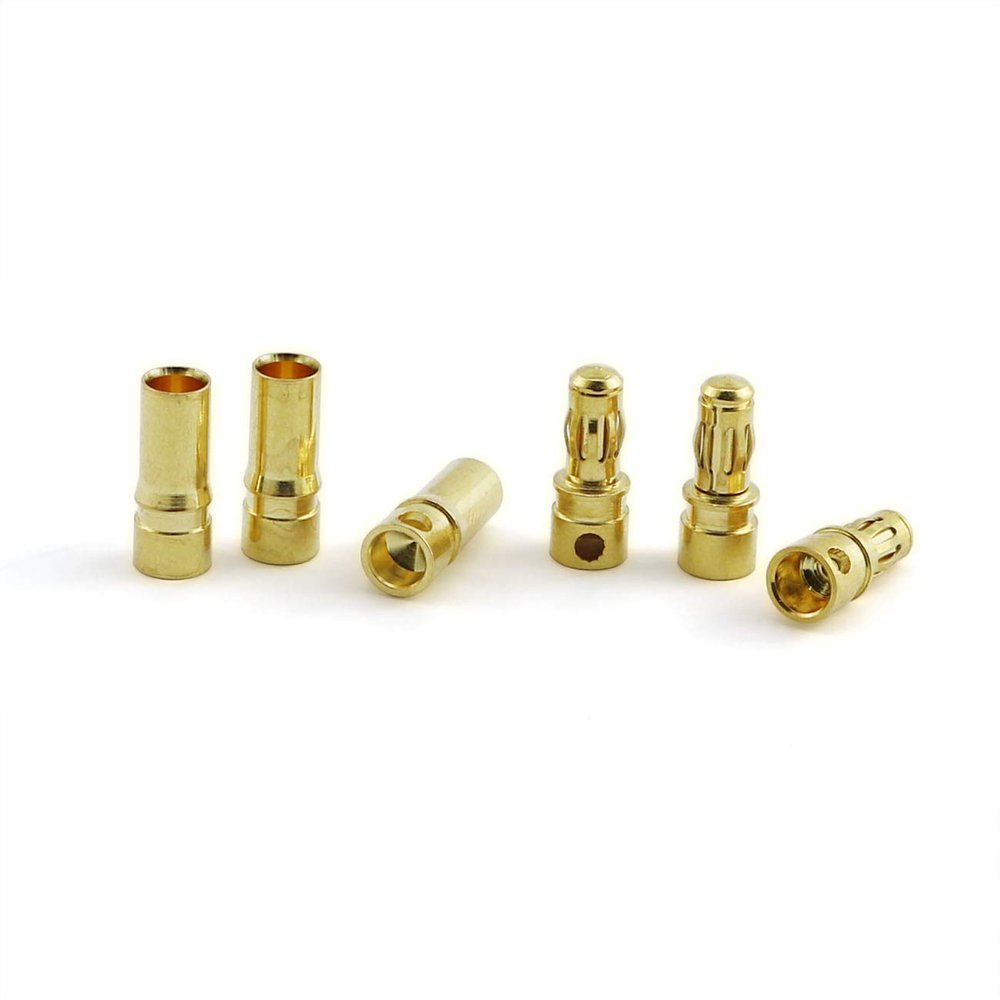 JCBIZ 12 Pairs 3.5mm Male Female Gold Plated Banana Bullet Plug Connector Kit for ESC Motor Battery