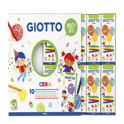 GIOTTO F311000 Turbo Color Party Kids Gift Sets, 4 Assorted Colours, 10X4 Wax Crayons