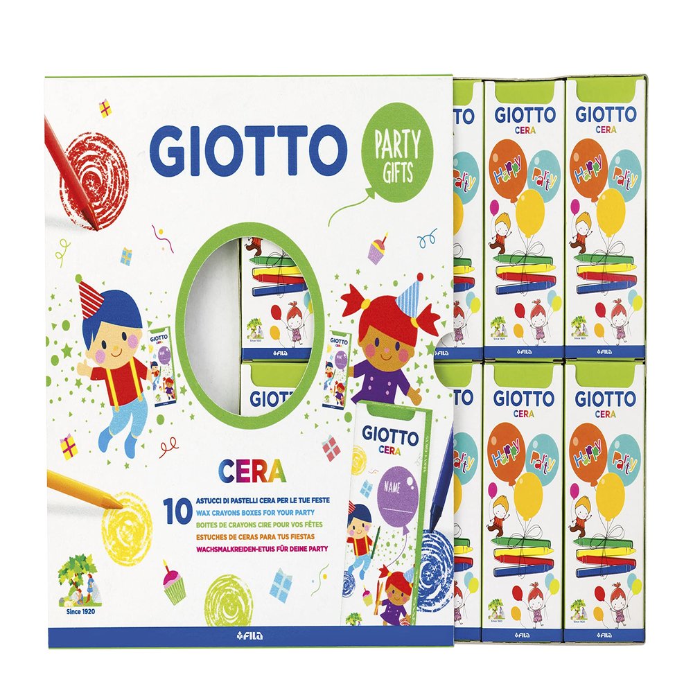 GIOTTO F311000 Turbo Color Party Kids Gift Sets, 4 Assorted Colours, 10X4 Wax Crayons