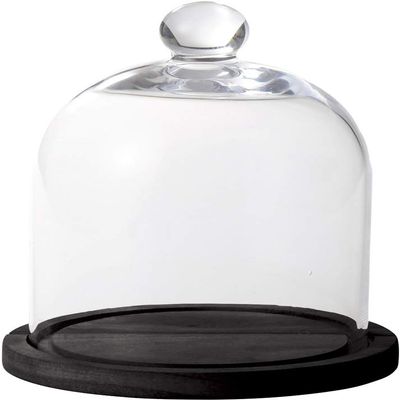 Paseo EX-45-21BK Wood Glass Dome, Black, 6.3 x 6.3 x 8.3 inches (16 x 16 x 21 cm)