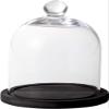 Paseo EX-45-21BK Wood Glass Dome, Black, 6.3 x 6.3 x 8.3 inches (16 x 16 x 21 cm) view 1