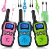 Wishouse Walkie Talkies for Kids Rechargeable Long Range, Xmas Birthday Gift for Boys Girls 4 5 6 7 8 9 10 Year Old, Hiking Gear Camping Games, Toys with Flashlight, VOX, Easy to Use 3 Pack view 1