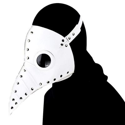Gear Duke - Plague Doctor Mask - Long Nose Bird Beak Steampunk Halloween Costume Props Mask (White)