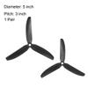 uxcell RC Propellers 5030 5x3 Inch 3-Vane Multi-Rotor for Aircraft, Nylon Black 1 Pair with Adapter Rings view 2