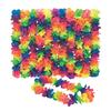 Fun Express Premium Neon Rainbow Large Flower Petal Leis - 12 Flower Neclaces - Tiki, Luau, Tropical Party Apparel Supplies view 1