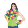 Fun Express Premium Neon Rainbow Large Flower Petal Leis - 12 Flower Neclaces - Tiki, Luau, Tropical Party Apparel Supplies view 2