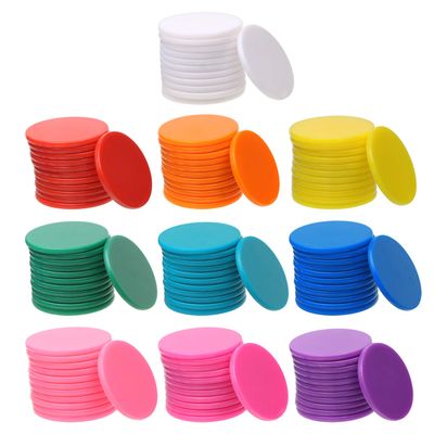 Shapenty 10 Colors Small Plastic Learning Counters Disks Chip Counting Discs Markers for Math Practice and Poker Chips Game Tokens with Storage Box, 25mm/1 Inch,120PCS
