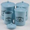 Dollhouse Miniature Canister Set w/Removable Lids, Blue #IM65612 view 1