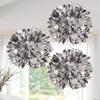 Fun Express - Metallic Silver Fluff Balls 16" for Wedding - Party Decor - Hanging Decor - Lanterns - Wedding - 3 Pieces view 3