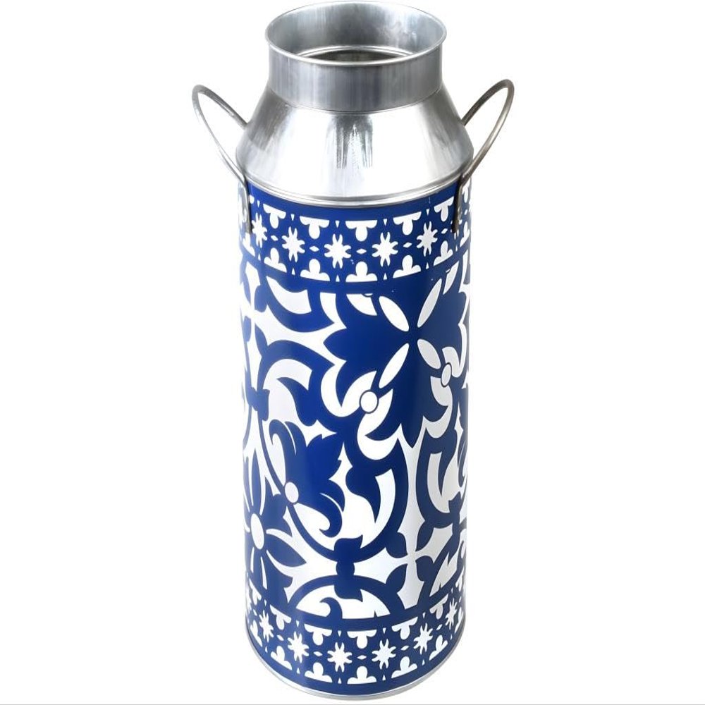 Esschert Design Portuguese Milk Churn, 5.8L, Blue, Traditional Portuguese Style