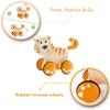 Hape Dante Push and Go | Wooden Push, Release & Go Cat Toddler Toy with Wheels view 2