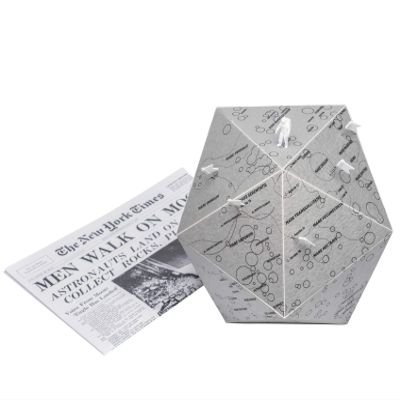 THERE Foldable Personal Moon Globe - 3D Map | Astronomy Decorations, Space Related Gifts for Adults Unique Home and Office Decor | High-Quality Graphic Paper, Easy to Assemble (Small)