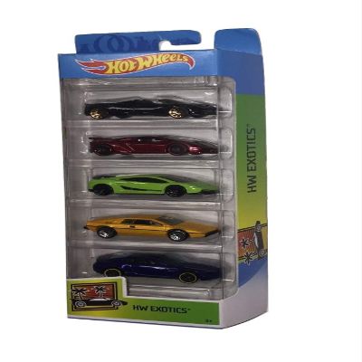 Hot Wheels 2019 HW Exotics 5-Pack (Pagani Huayra Roadster, Lamborghini Sesto Elemento, Lamborghini Gallardo LP 570-4 Superleggera, Lotus Esprit S1, Aston Martin V8 Vantage)