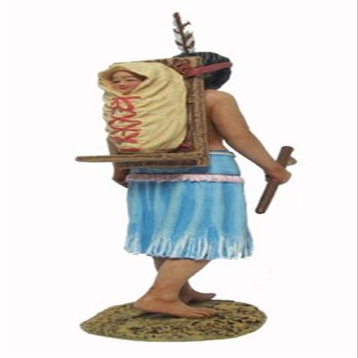 Team Miniatures IDA6014 Indian Woman with Baby on her Back