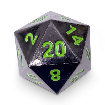 Posioned Daggers - The Boulder D20 Metal RPG Dice by Norse Foundry|45mm Polyhedral for Roleplaying Games